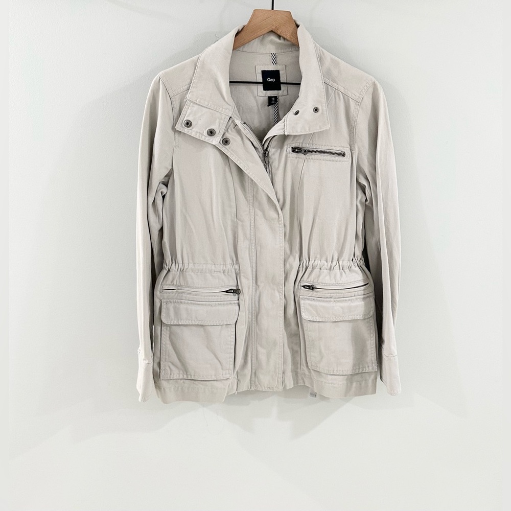 Gap Gray Utility Jacket Size Medium - image 3